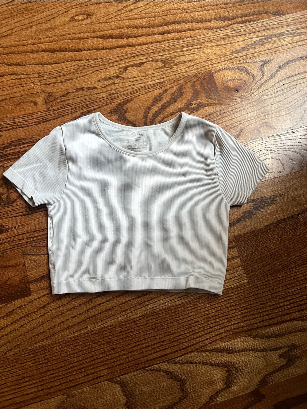 art class Cream Ribbed Short Sleeve Crop Tee